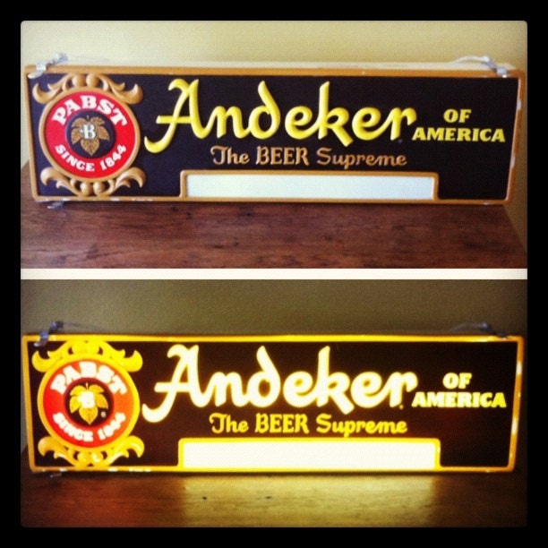 Vintage Pabst Andeker Lighted Beer Sign