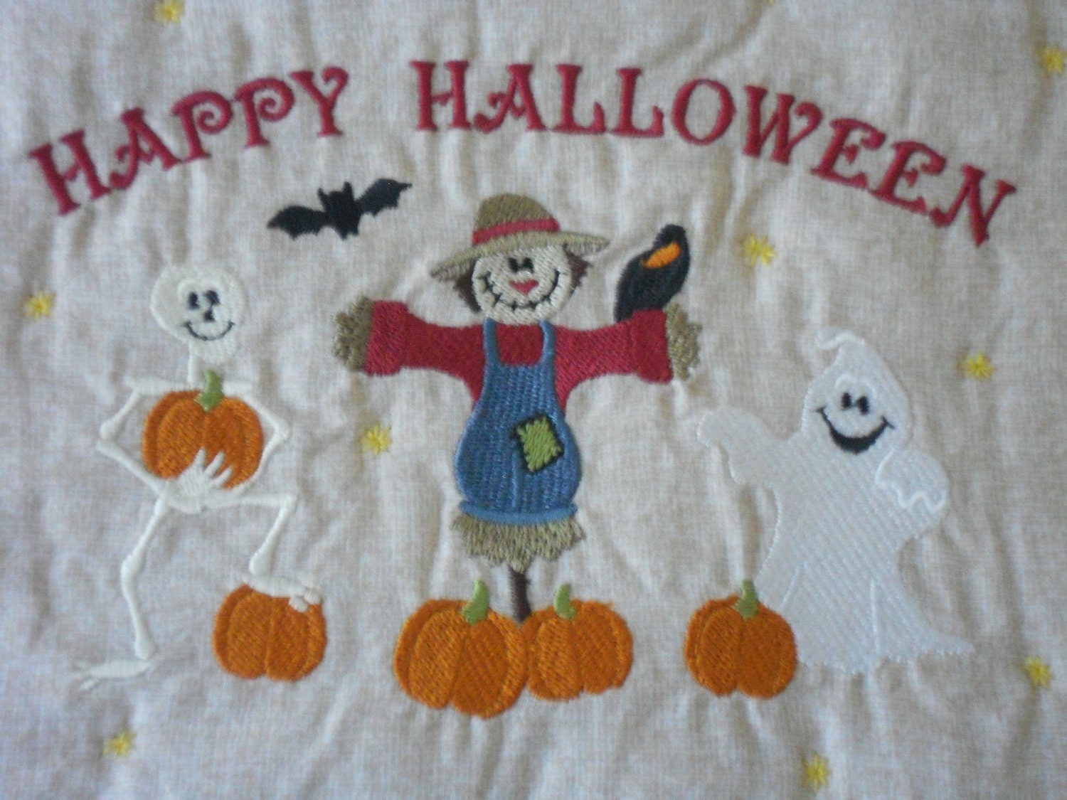 Halloween Wall Hanging Pumpkins, Scarecrow, Ghost, Bat - LakesideQuiltsMaine