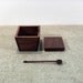 wooden sugar bowl - solid walnut sugar container with wood spoon
