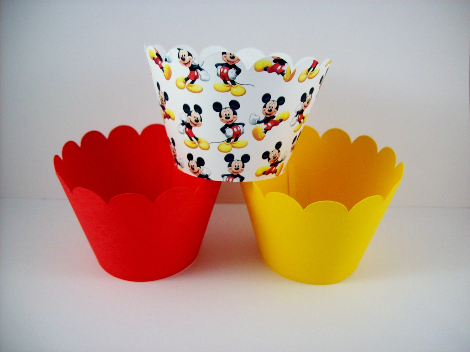 12 Mickey Mouse Cupcake Wrappers