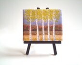 Fall Birch Painting, Miniature Fall Painting, Original Autumn Painting, Birch Trees Painting, 4x5 Tree Painting