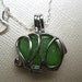 I love Lime Green Elephants Seaglass locket