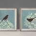 Shabby Bird Prints, French Country Wall Decor, Large Print Set, 11 x 14 inches Each