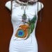 TANK white PEACOCK FEATHER top tank top hand painted clothes bohemian clothing cotton tank top Women tank