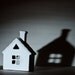 Black and White Photo - Still Life - White House - Surreal - Haunted House - Spooky Shadow - Fine Art Photograph - 5 x 7 Print