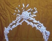 Vintage bridal tiara handmade faux pearl designer hair accessory with provenance 1960s