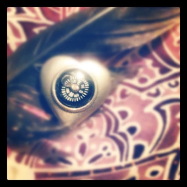 Compass Love Will Find The Way, Heart, Feather, Falconry, Pink and Purple Home Healing 4X4 Square Photo for the Bedroom