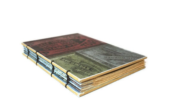 Thin Vintage Stamp Pads Coptic Journal