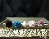 Five Baby Headbands, Newborn Headband in Brown, Blee, Cream, Pink and Dsty Pink, Great for Photo Prop