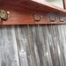 Entry organizer wall mirror made with solid hardwood, 5 key hooks, 39 inches wide x 21 high x 4 inches deep