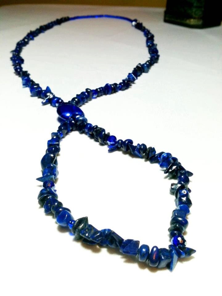 Lapis Lazuli Lasso Necklace by 2CarasCreations