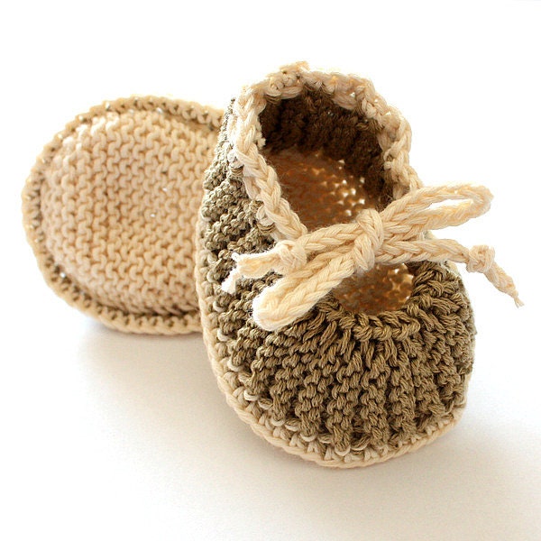 INSTANT DOWNLOAD - Knitting Pattern (PDF file) Baby Booties Purl and Knit  (sizes 0-3/3-6/6-12 months)