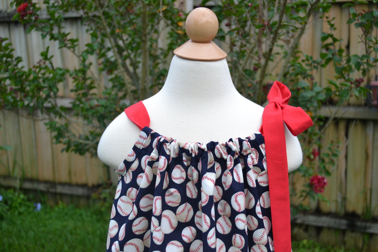 Baseball Pillowcase Dress - Baseball Outfit, Baseball Dress - Toddler Girl Dress - Baby Pillowcase Dress - Little Girls Dress - Size 9m - 8