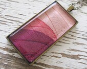 Sunset Rectangle Layered Leaf Necklace