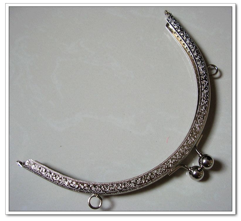 8 inch silver half round purse frame