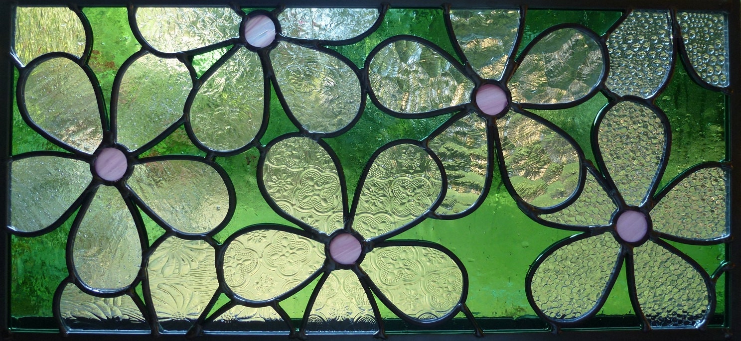 Stained Glass Daisy Panel - Suncatcher Window Art