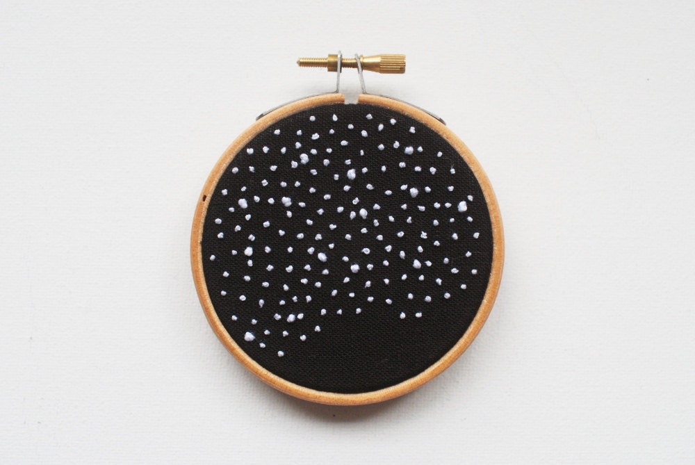 New Years 2013 Party Decor - Mini Final Frontier - Constellation Embroidery Hoop Art - Space Astronomy Stars
