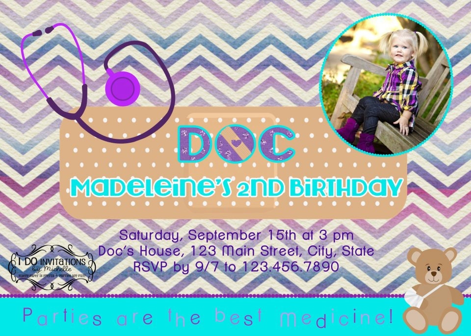 Doc McStuffins Inspired Birthday Party Invitation - Digital File Il_570xn