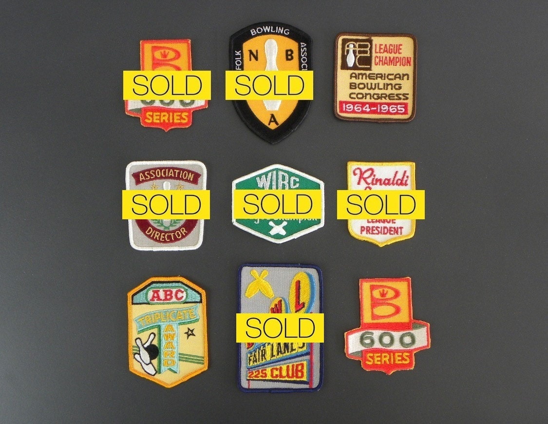 RESERVED / Vintage Bowling League Patch, 1960's, Mint / Unused Condition, 5.00 each, Free Shipping