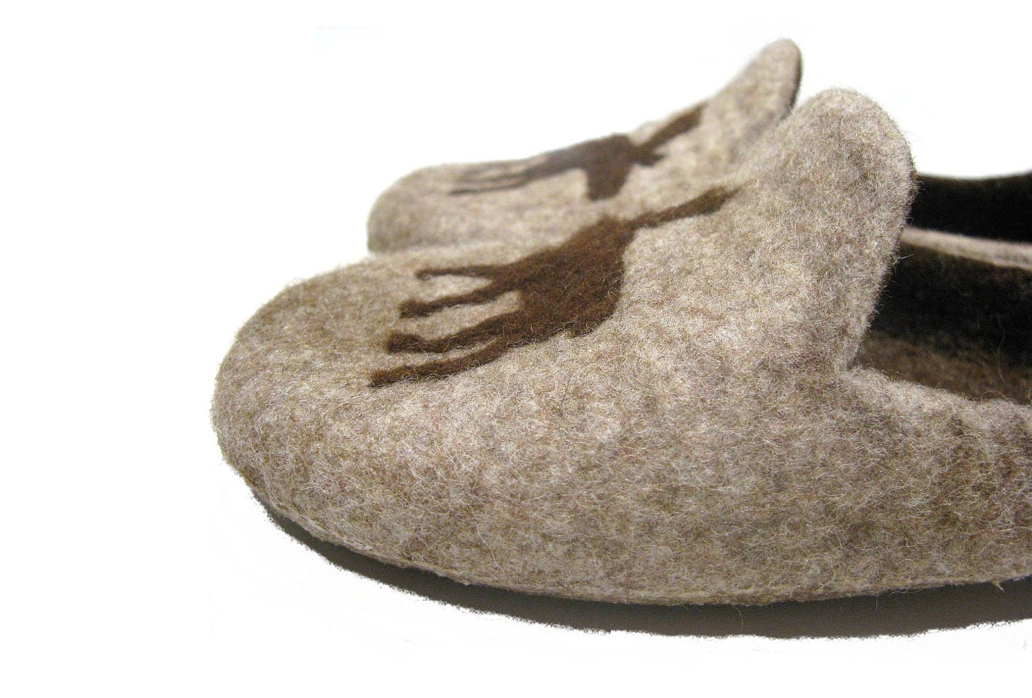 Felted mens slippers "Hunting time"
