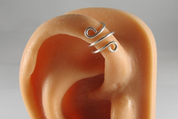 Sterling Upper Cartilage Ear Cuff Non Pierced by RazzleDazzleMe