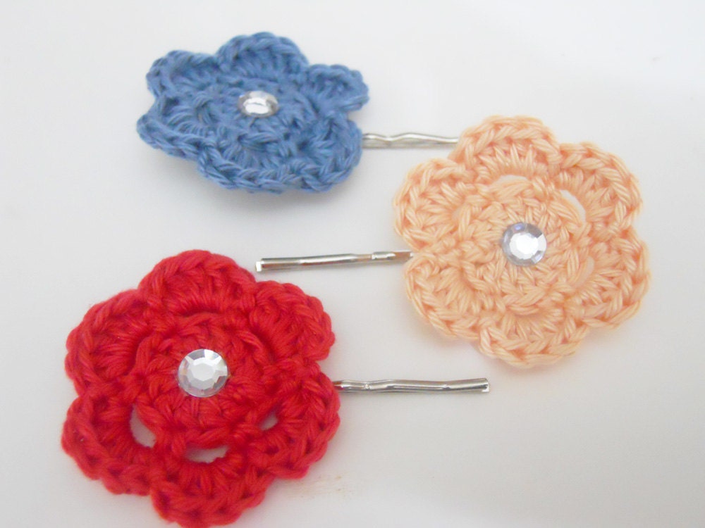 Crochet Flower Doily Hair Pins