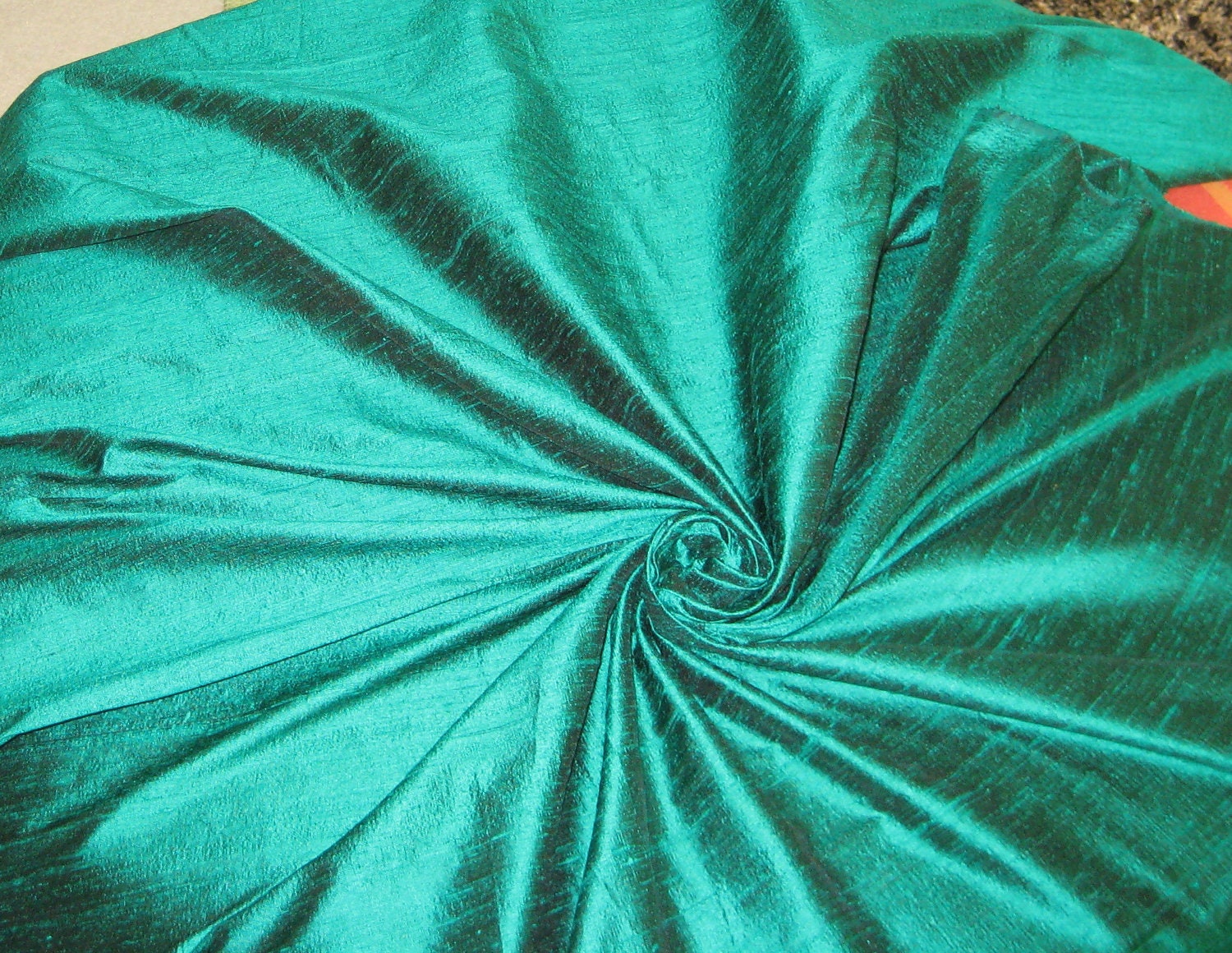 Emerald Green 100% dupioni silk fabric yardage By the Yard 45" wide