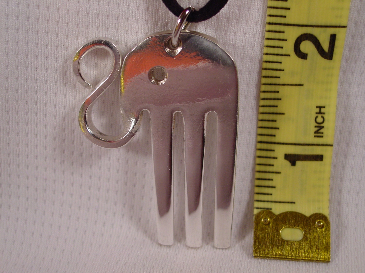 A Spoon Rings Plus Beautiful Fork Elephant Necklace on a Black cord E5