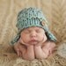 Wool Knit Earflap Hat for Baby Boy, Beautiful Photography Prop