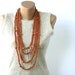 Summer Scarf Rust Skinny Cotton necklace Infinity with knots Summer fashion vegan