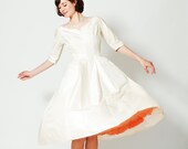 Vintage 1960s Wedding Dress - 50s Silk Wedding Dress - Love Sick