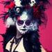 white day of the dead victorian skull wig