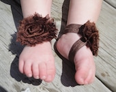 Chocolate Brown Baby Barefoot Sandals
