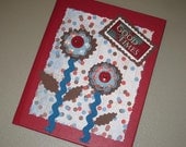 Red Mini Photo Album "GOOD TIMES", Red, White & Blue, Brown, Teal Blue ,Whimsical Flowers, 4th of July or Any Occasion 24 pictures