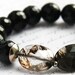 Black Onyx Bracelet. Rutilated Quartz. Stacking Bracelet. Sterling Silver. Faceted Gemstones. Sophisticated Modern Evening Dramatic. Tagt