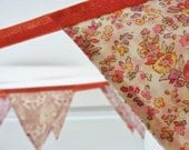 Bunting banner : Liberty of London - perfectly peachy Gorgeous for weddings Almost 7 ft long (excl. ties) with 10 flags READY TO SHIP Il_170x135