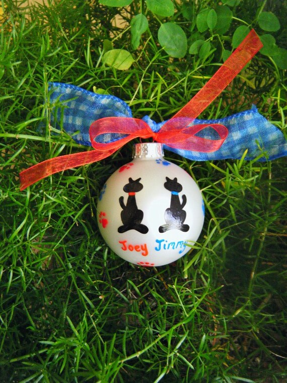 cat ornament personalized bff cats hand by cat ornament personalized bff cats hand by