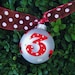 Personalized Ladybug Birthday Ornament - Third Birthday - Hand Painted Glass Ball Ornament for Third Birthday