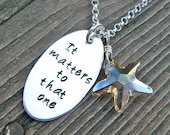 The Starfish Story Necklace - solid sterling and crystal