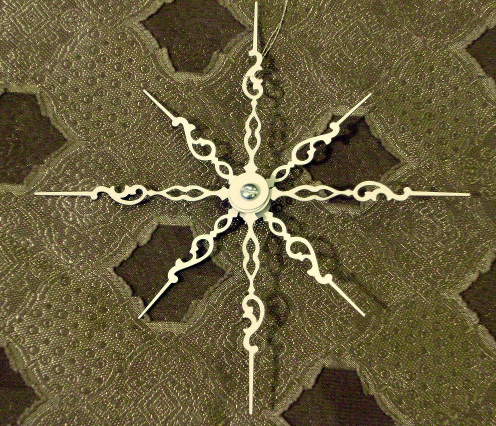 WHITE or BLACK Delicate Light- Steampunk Clock Hand Deluxe Holiday Ornament