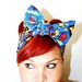 Bow hair tie, Vintage Inspired Head Scarf, Comic book, SLAM POW ZAP