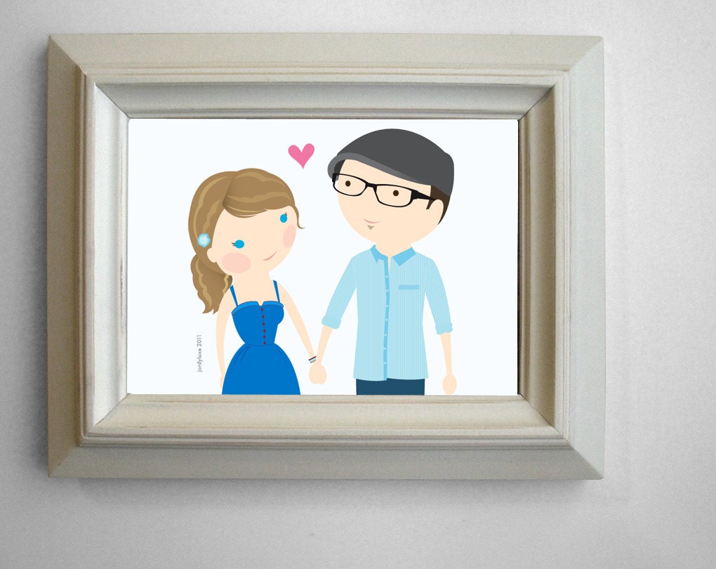 2-Person Custom Cartoon Portrait