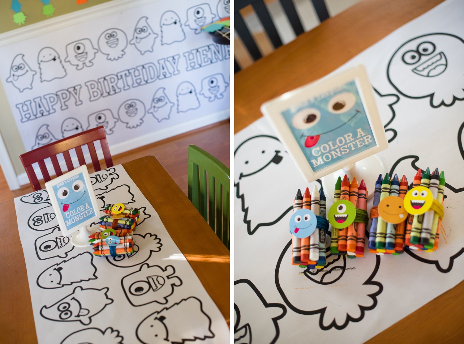 Friendly Monster Bash Coloring Wall Il_170x135