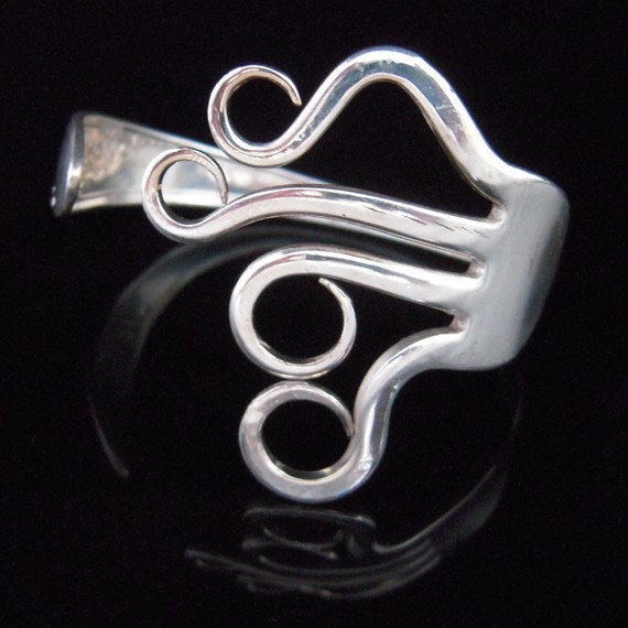 Steampunk Fork Bracelet in Whimsical Circles Design Number Six