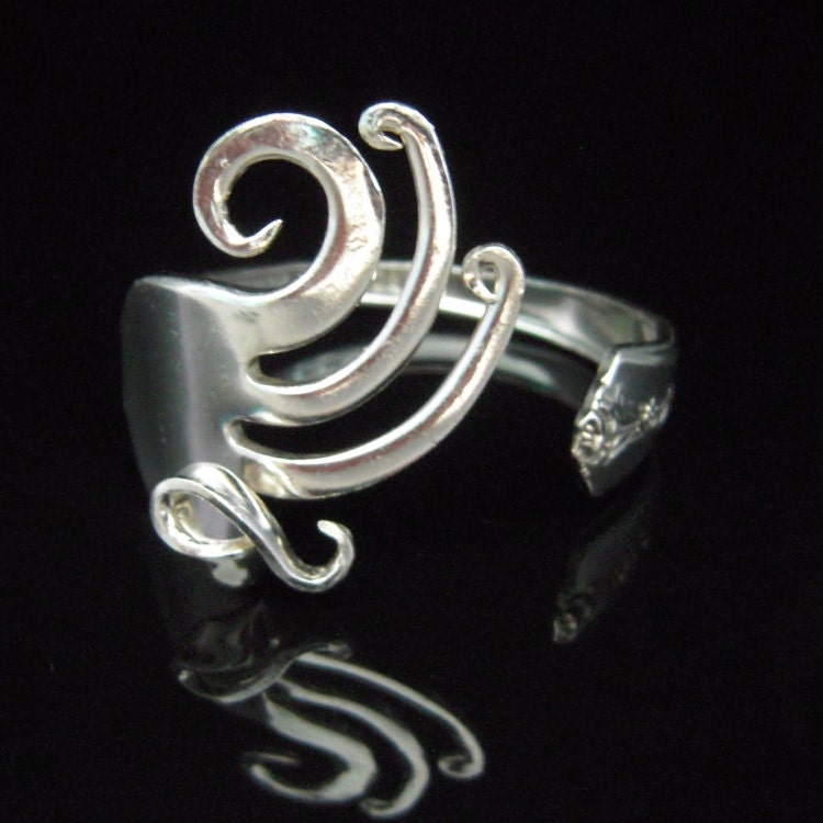 Fork Bracelet Antique Silverware in Original Fancy Design Number Three