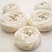 Ivory Fabric Roses Handmade Appliques Embellishment 5 pcs