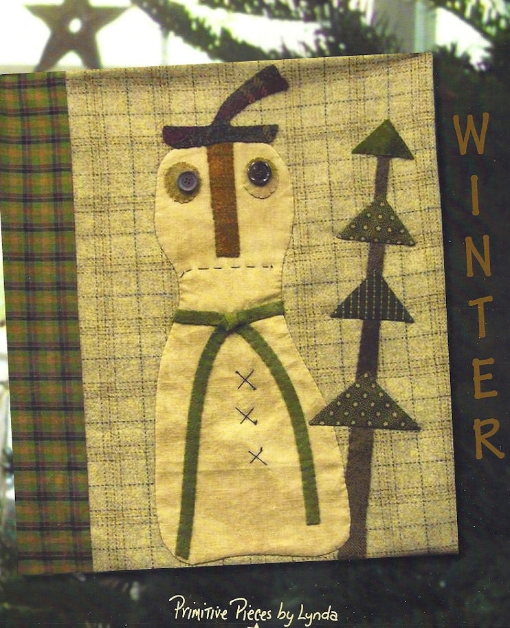 Primitive Folk Art Wool Applique Pattern By Primfolkartshop