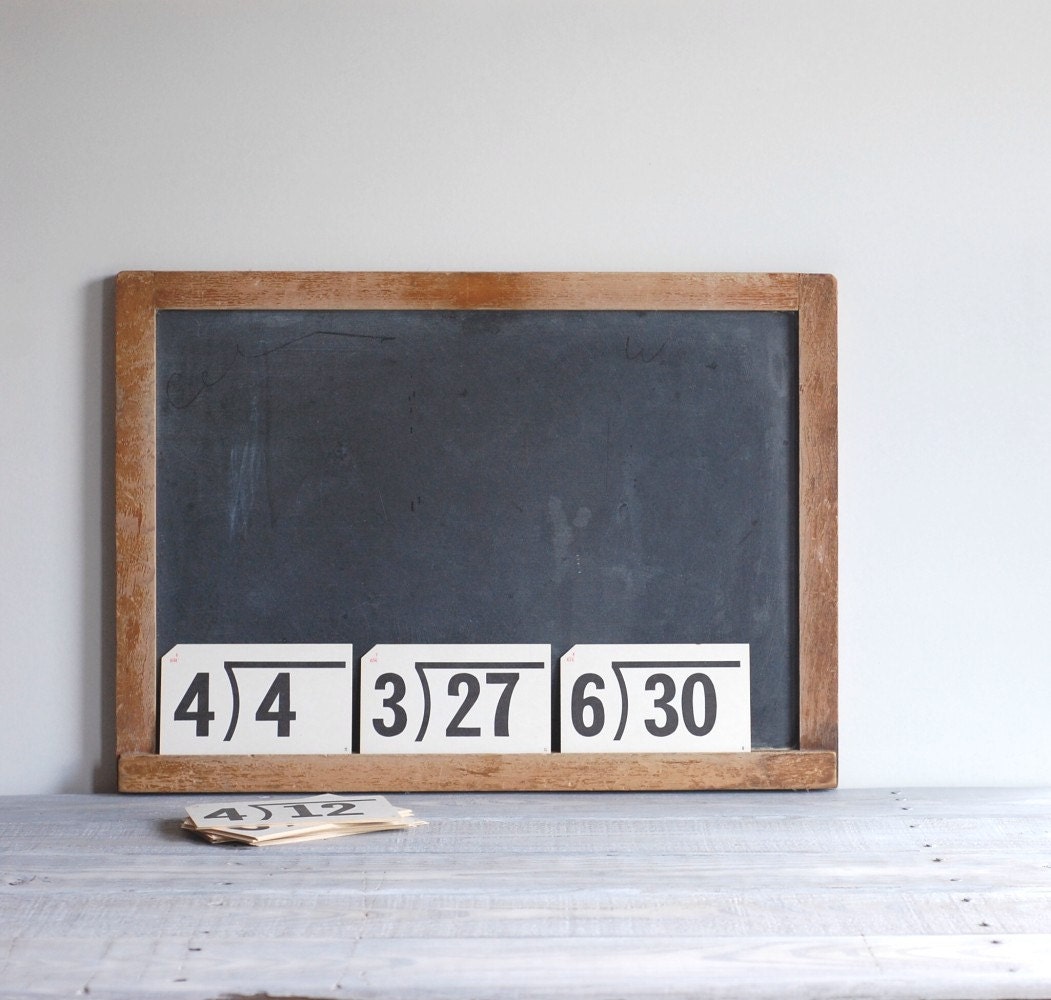 R E S E R V E D Vintage Math Division Flash Cards