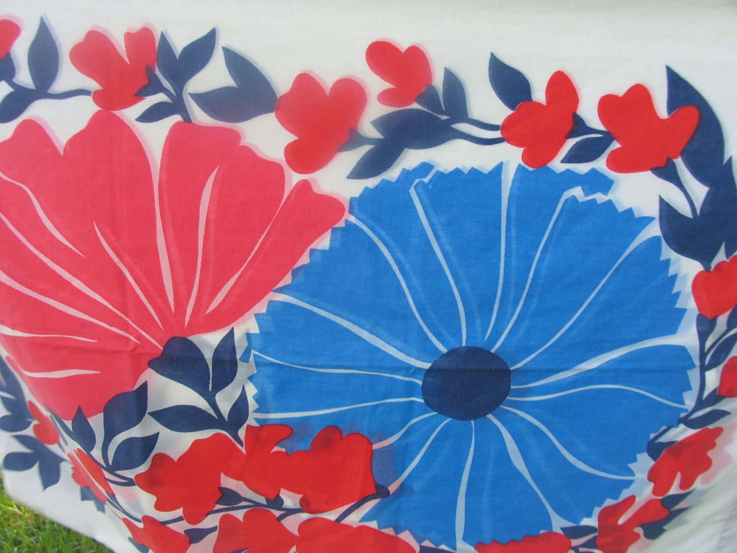 Pillowcase Standard Pillowcase 42 x 36 Floral Pillowcase Royal and Navy Blue and Red Floral Pillowcase