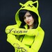 Neon cat hoodie ears poison toxic kawaii cyber goth punk